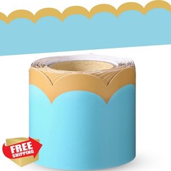 Fuutreo Light Blue Bulletin Board Borders 32.8ft