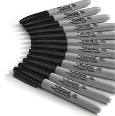 Sharpie Permanent Markers, Fine Point, Black, 36 Count