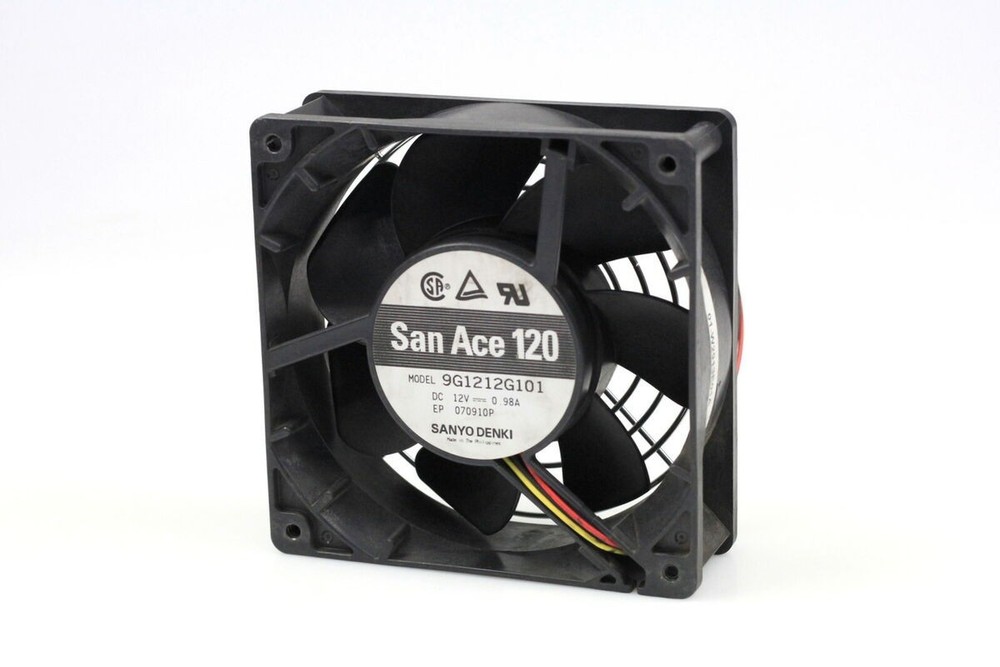 12VDC Axial Fan, 120x120x38mm, 12VDC, High Performance, Tachometer, 3 Pin