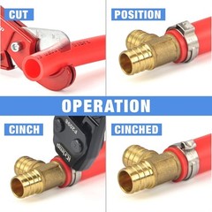 PEX Cinch Clamp Crimping Tool – Stainless Steel, Ergonomic Grip, 3/8-1 Inch