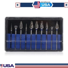 10 Dental Tungsten Carbide Cutter Burs Plaster Alloy Acrylic Drill 2.35MM HP2.35