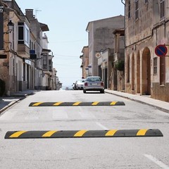 2PC 6FT Rubber Speed Bump,25000 lbs Load Capacity Cable Protector Ramp 2-Channel