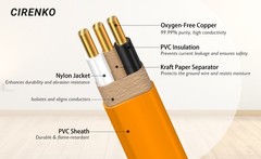 10/2 NM-B Cable 100FT w/Ground Solid Copper 600V UL Listed Orange Jacket