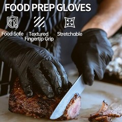 1000PCS Medical Black Nitrile Exam Gloves-Latex & Powder-Free,FDA 501K Available
