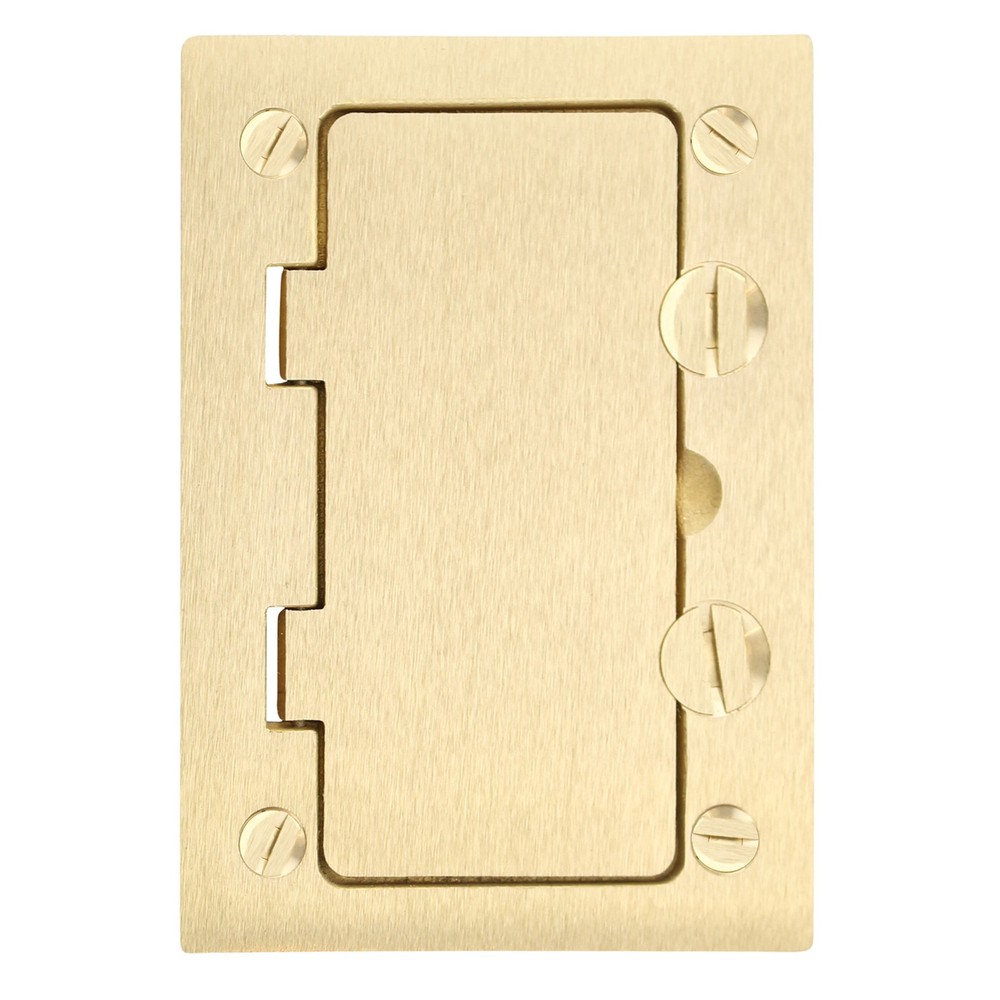 HUBBELL S3826 BRASS ROUND FLOOR BOX RECTANGLE, 4-5/32″ LENGTH X 2-63/64″ WIDTH