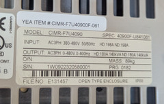 Yaskawa CIMR-F7U4090 Varispeed F7 Ac Vfd Drive 150HP 480V, 3PH, 180A (Working)