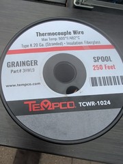 TEMPCO Type K Thermocouple Lead Wire 20 GA 250 ft Spool TCWR-1024