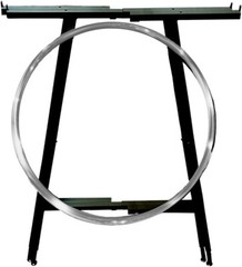 Black & Chrome 36″ Round Clothing Rack Height 48 – 72″ H Leveler Glides Garment