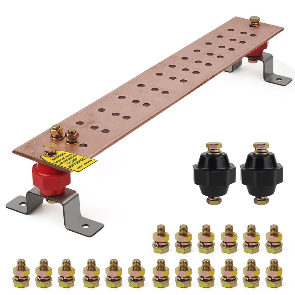 24″ Ground Bar Kit,4” Wide Heavy Duty Ground Bars Copper Bus Bar