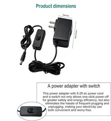 12V 1A DC Power Supply with On/Off Switch Adapter AC 100-240V 50-60Hz to DC 1…