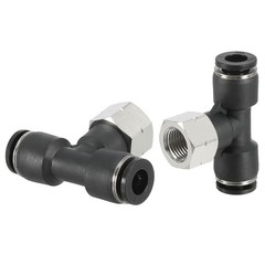 2Pcs Female Branch Tee 1/4″ Tube OD x 1/8FNPT Thread Push to Connect Fittings