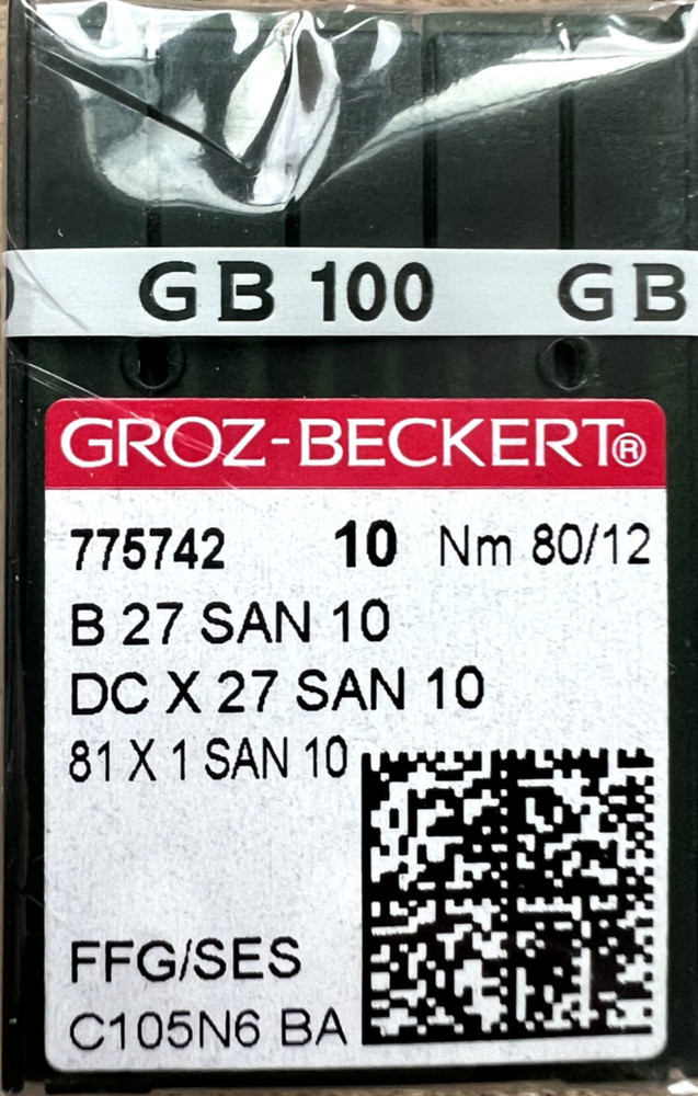 Groz beckert needle 775742 B27 SAN 10/81X1SAN10 FFG 80