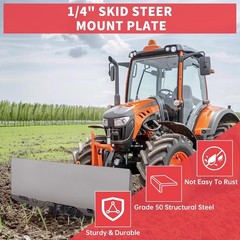 Durable 1/4″ Skid Steer Attachment Plate – Easy Installation for Bobcat & Kubota