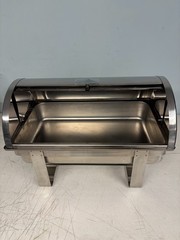 Choice Deluxe 8 Qt. Full Size Chrome Accent Roll Top Chafer