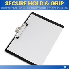 Landscape Clipboard, Black Horizontal Clipboard, 8.8 x 12.4-inch, 2 Pack