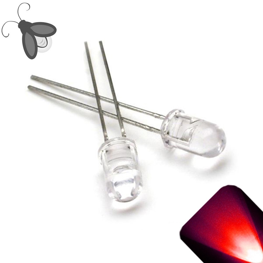 100 x LED 5mm Red Breathing Fading Super Bright Pulse Firefly Light Pulsing Prop