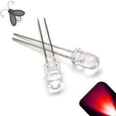 100 x LED 5mm Red Breathing Fading Super Bright Pulse Firefly Light Pulsing Prop