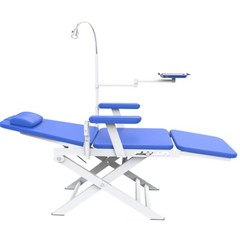 Dental Portable Folding Mobile Chair+Rechargeable LED Light GM-C004 Blue USA