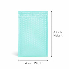 Teal Poly Bubble Mailers #000 4×8 — 1000 Pack Padded Peel & Seal Shipping Bags