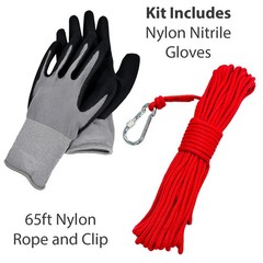330lb Heavy-Duty Strong Neodymium Fishing Magnet with 65ft Nylon Rope and Gloves