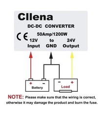 Cllena DC 36V 48V Step Down to 24V 50A 1200W Converter Voltage Reducer
