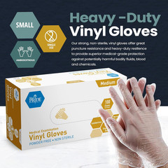 Disposable Medical Grade Vinyl Exam Gloves, Latex & Powder Free, Ultra-Strong, f