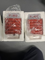 Pair of 2 WHEELOCK ET1010-WS-24 HORN STROBE Fire Alarm Devices.