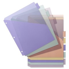 Multicolor Binder Dividers Large Tabs 3 Hole Punched with Blank Inserts Set of 8