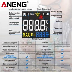 Infrared Laser Thermometer Gun No-Contact Digital Temperature Measurement Tester