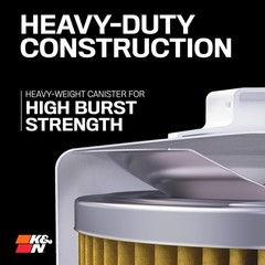 KN Premium Oil Filter 20,000 Mile Engine Protection with Wrench Off Nut Compa…