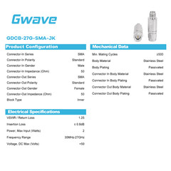 DC Block on Inner Conductor SMA Male to SMA Female Operating from 30MHz – 27GHz