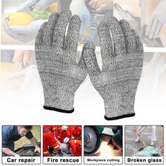 4 Pairs Level 5 Anti-cut Gloves Safety Cut Proof Stab Resistant Kitchen Butcher