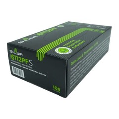 Showa 6112PF XL X-Large Biodegradable PF 4 Mil Black Nitrile Gloves Box 100