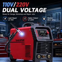 ARCCAPTAIN 7 in 1 TIG Welder 200A AC/DC Aluminum TIG Welder with Pulse 110V/220V