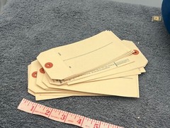 vintage deadstock inventory store label tags office antique numbered lot 50
