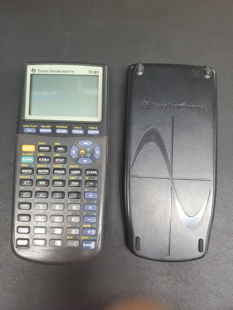 TI-83 Graphing Calculator, +cover, And BATTERIES! Texas Instruments