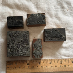 Vintage Assorted (5) Wood Metal Printing Blocks Lot – Comics 1