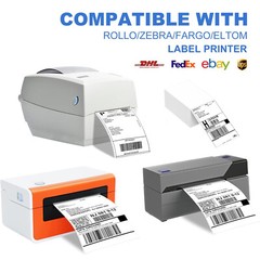 100-2000 4″x6″ Fanfold Direct Thermal Shipping Labels for Zebra Rollo Printers