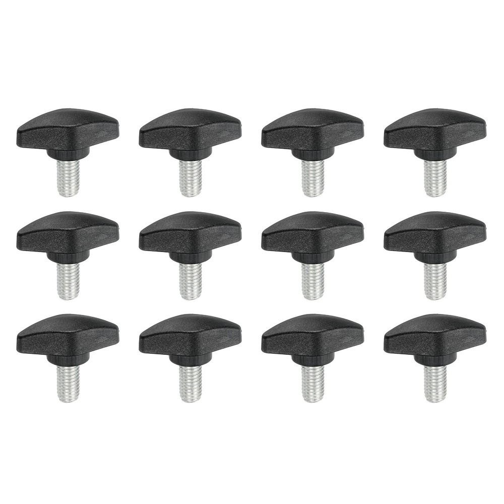 12 Pcs M8 x 16mm Tee Thumb Screws, 35mm Width Carbon Steel Tee Wing Knobs Screws