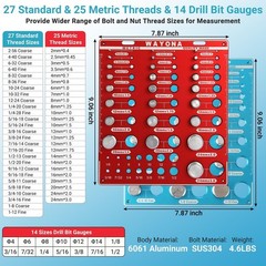66 Nut and Bolt Thread Checker – 27 Standard and 25 Metric Bolt Thread Gauge …