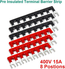 Terminal Block and Strip – 12Pcs 8 Positions Dual Row 600V 15A Screw Terminal
