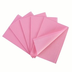 500pcs(4 Bags) 13″x18″ Pink Disposable Dental Bibs,Waterproof Resistant Napkin