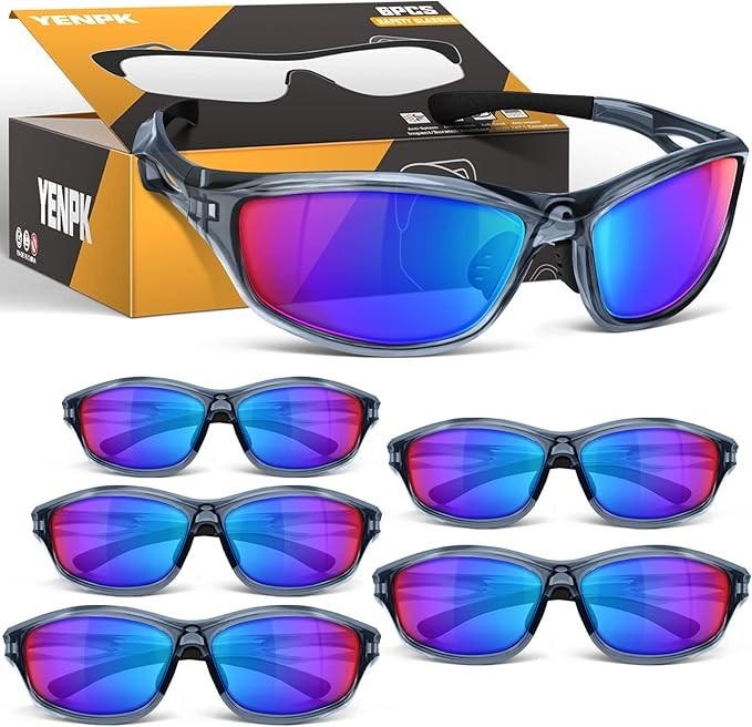 6 Safety Glasses Goggles ANSI Z87.1 Scratch Resistant Protect Eyewear Sunglasses
