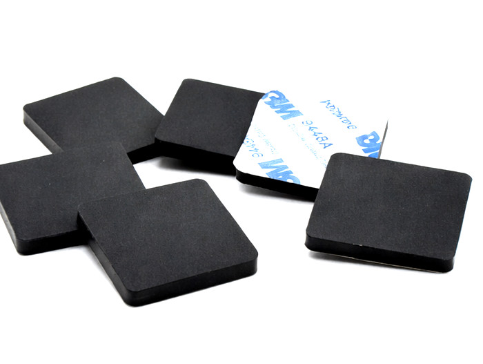 1.5″ Square Silicone Rubber Pads 3/16″ Thick 3M Adhesive Equipment Feet