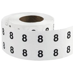 White with Black Number Stickers | 0.5″ Inch Round | 1000 Pack | Pick from 0-20