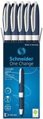 Schneider One Change Rollerball Refillable XB – 0.6mm, Box of 5, Blk Ink, 183701