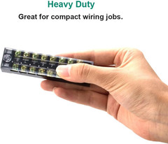 Terminal Block and Strip – 12Pcs 8 Positions Dual Row 600V 15A Screw Terminal