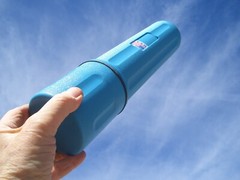 BLUE TRANSPORT CANISTER FOR GEIGER COUNTER PANCAKE PROBE 44-9 ; $22.00 + S/H