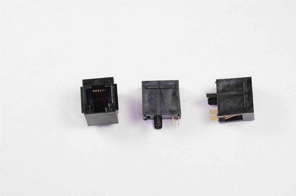Lot of 3 69254-001 FCI Modular Connector Jack 6P6C 2.54mm RJ11 RJ12 RJ14 RJ25