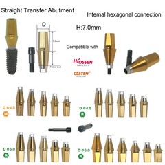 US Titanium Straight Hex Abutment Compatible Osstem Hiossen Mini/Regular Implant